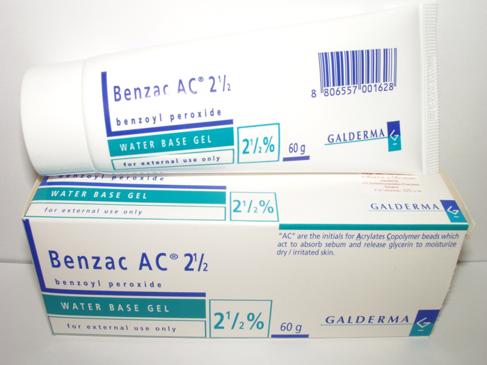 Benzac AC 2 1/2 Benzoyl Peroxide 2.5% Gel 60 grams for acne.