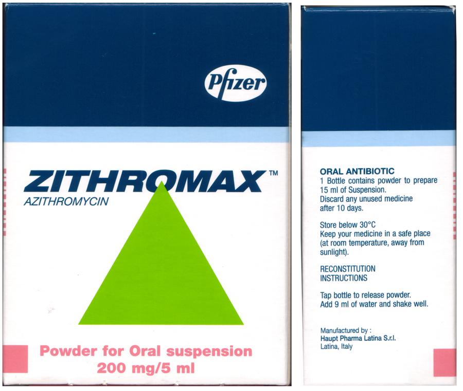 Zithromax Azithromycin powder 200 mg / 5 ml x 1 bottle
